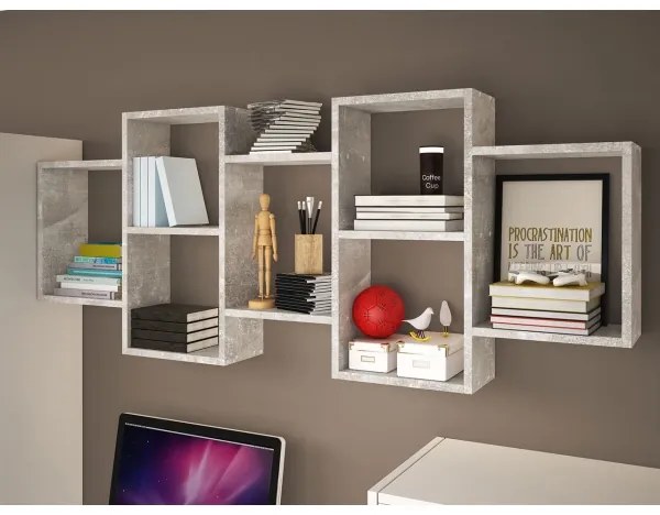 Fali polc TRIO 65x161 cm szürke