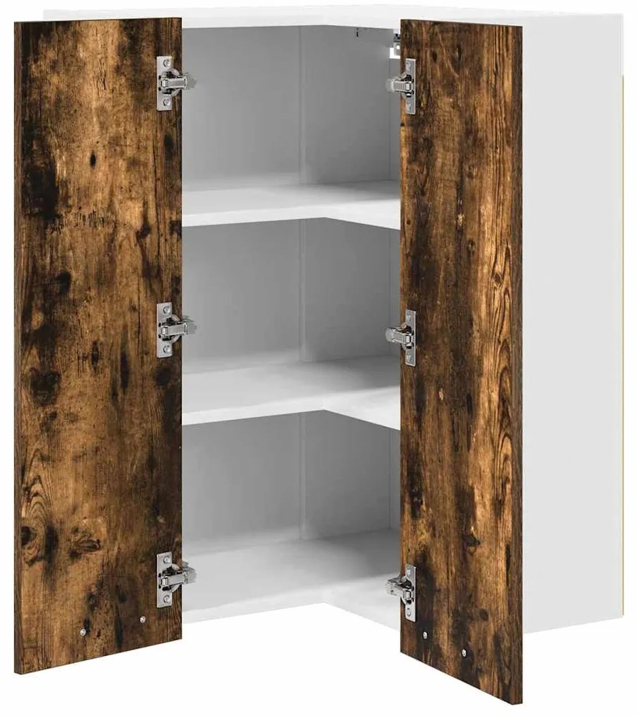 Függő szekrény Riga Füstölt tölgy és fehér 57 x 57 x 80 cm