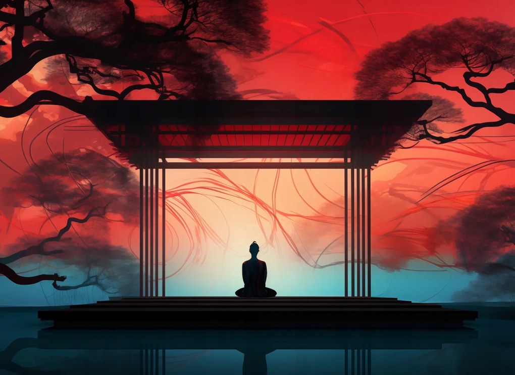 Poszter 55x40cm Meditáció lótusz pózban