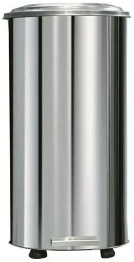 Pedálos tűzálló szemetes, ipari, fém, 70 l, ezüst (UVV12)