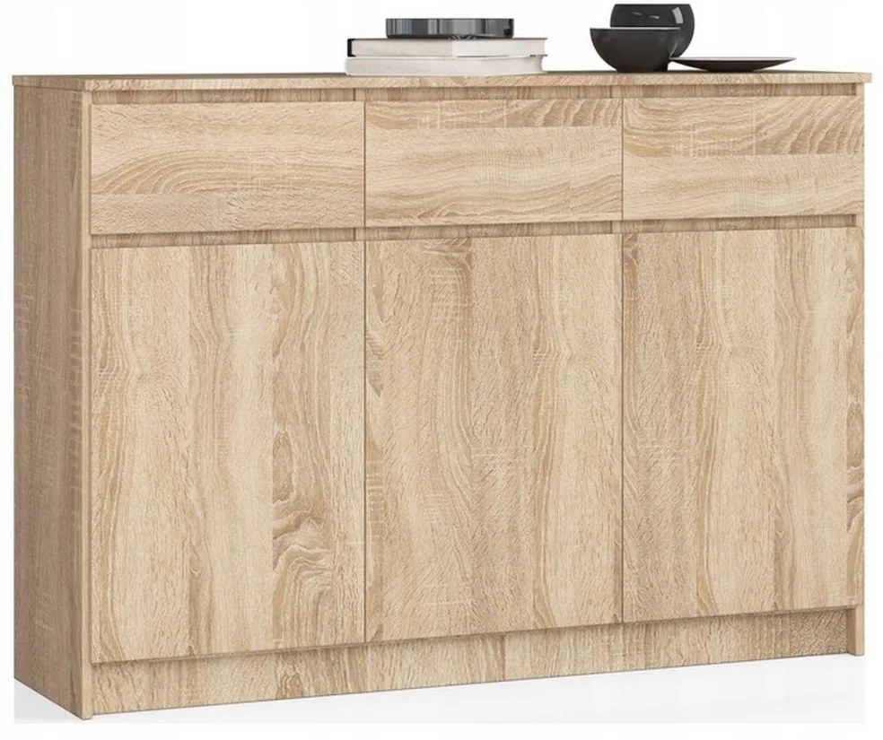 ARMARIA K140 3D3SZ komód, 138x99x40, sonoma tölgy