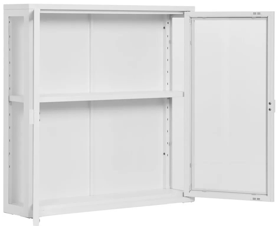 Brisbane vitrines faliszekrény, 2 ajtó, acél, fehér 80x18x80 cm