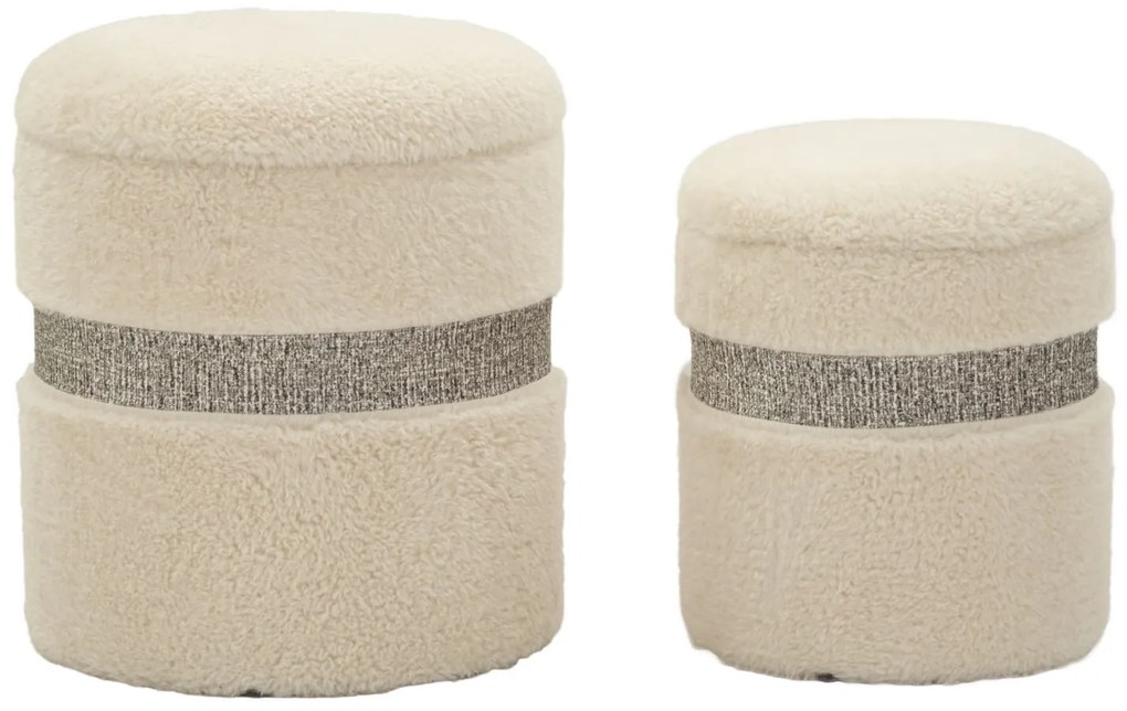 krém színű puff készlet – 2 db – Saint-Moritz