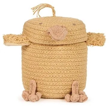 Sárga textil játéktároló kosár ø 13x15 cm Mini Charlie the Chicken – Lorena Canals