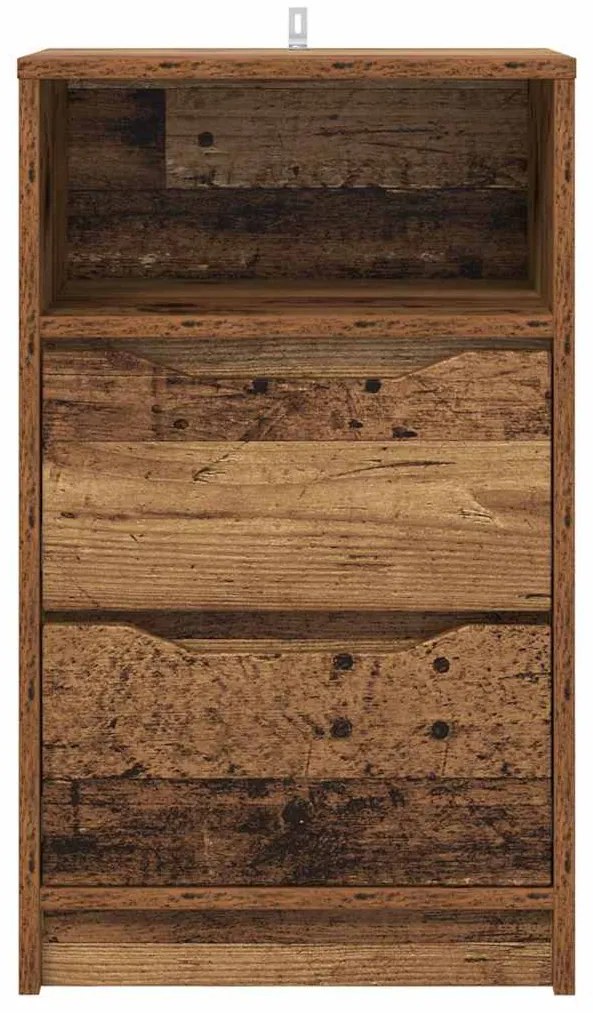 Éjjeliszekrények fiókkal 2 pcs Öreg fa 40 x 30 x 467 cm Faanyag