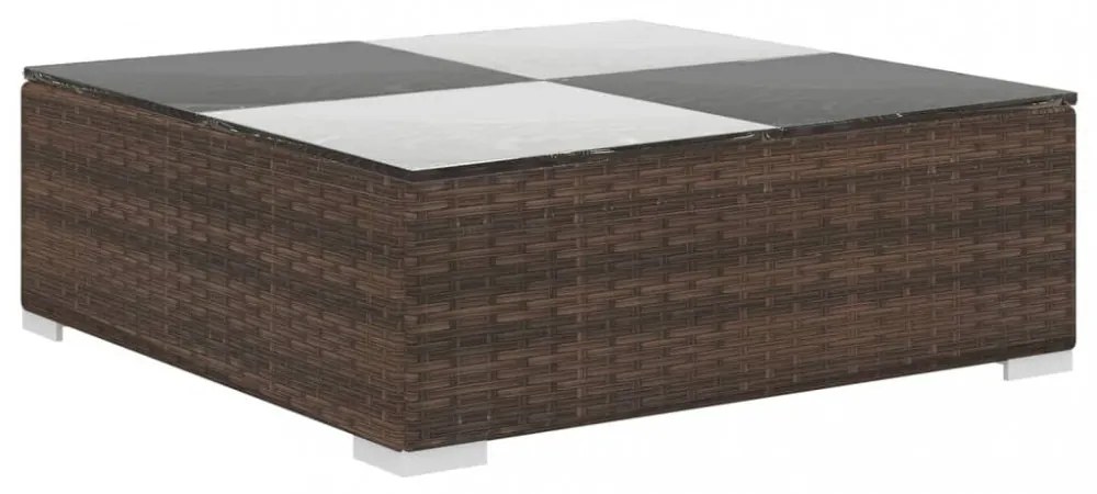 6-részes barna polyrattan kerti bútorszett párnákkal