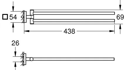 GROHE 40976DC0 - START CUBE törölközőtartó 438 mm, nemesacél