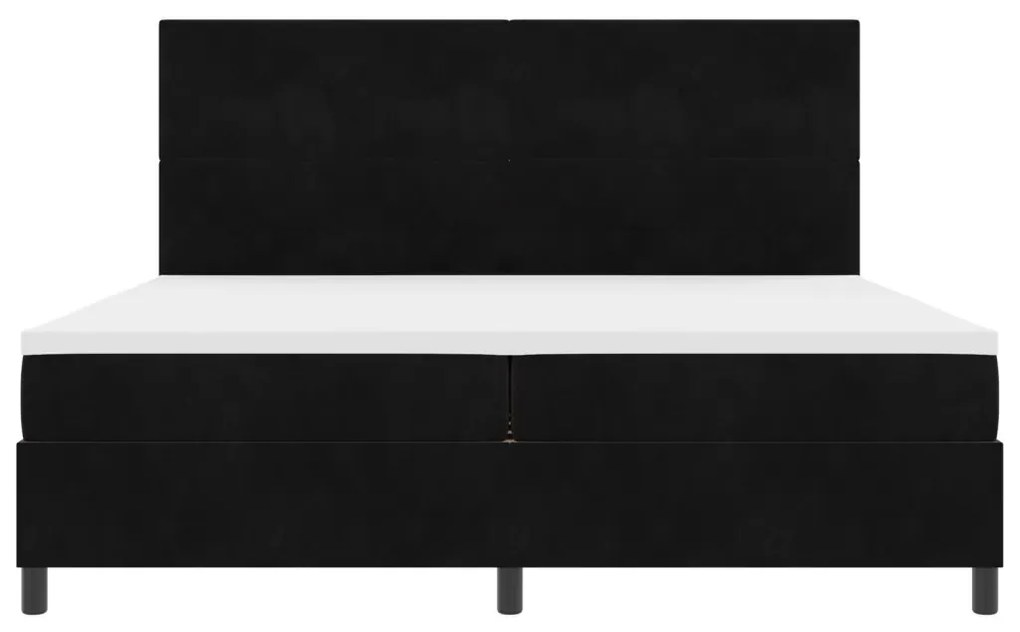 Boxspring Ágy Matrac nélkül Fekete 200x200 cm Bársony