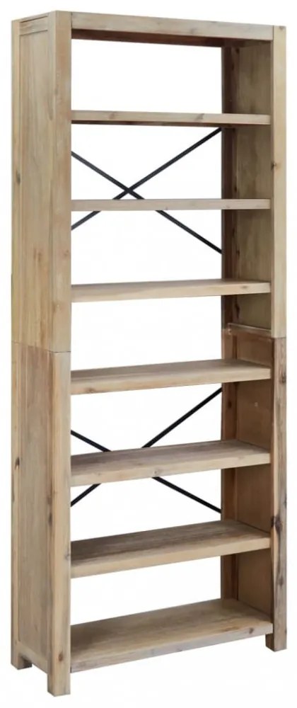 7-szintes tömör akácfa könyvespolc 80 x 30 x 200 cm