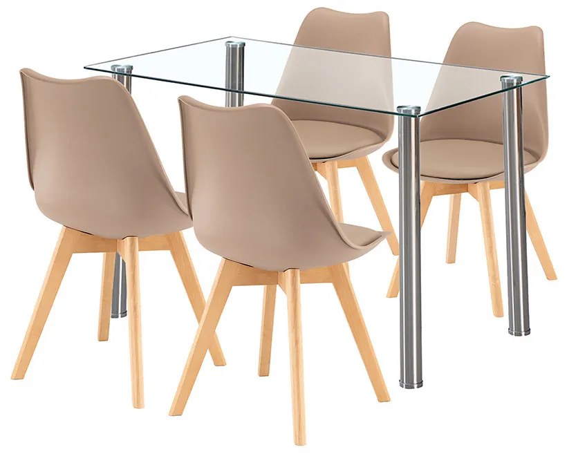 Velon 4+1 étkező garnitúra fehér-bézs