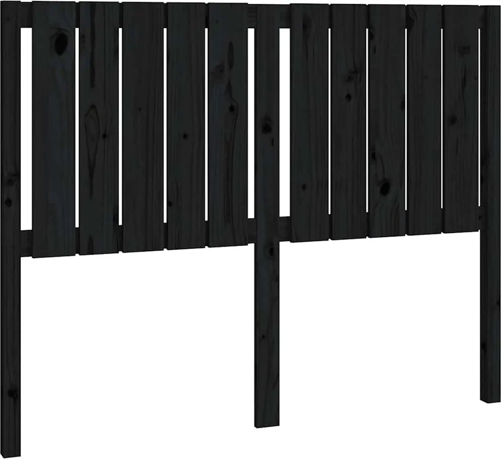 vidaXL fekete tömör fenyőfa ágyfejtámla 125,5 x 4 x 100 cm