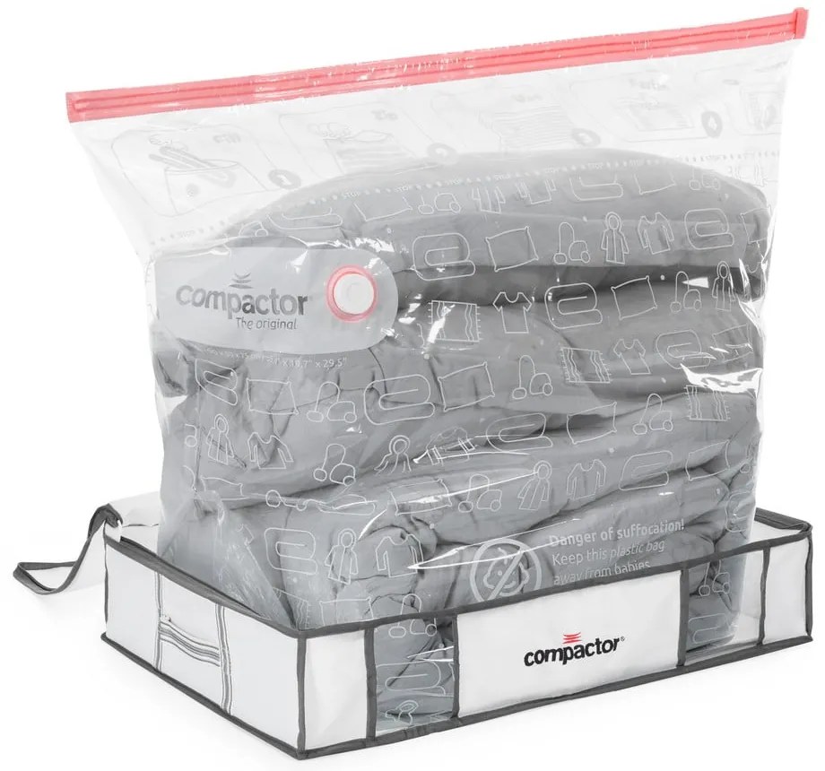 Vákuumos-megerősített textil ruhatároló doboz szett 3 db-os 45x65x15,5 cm Life – Compactor