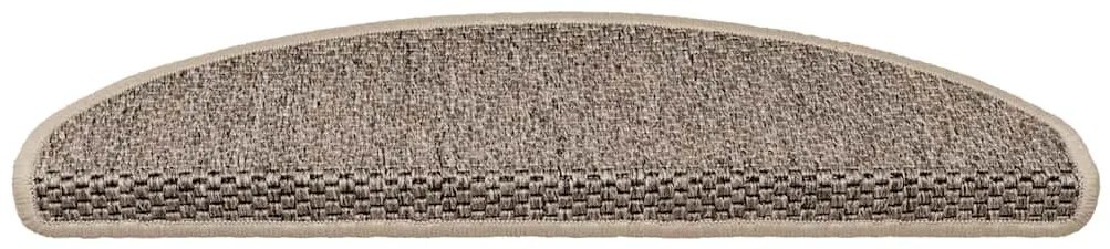 15 db szizál hatású sötét bézsszínű lépcsőszőnyeg 65x21x4 cm