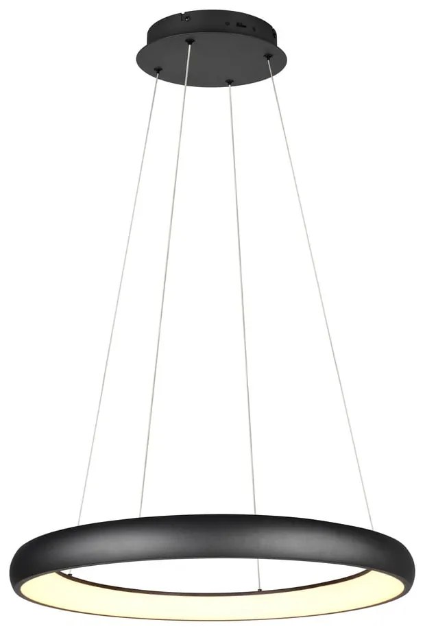 Fekete LED dimmelhető függőlámpa fém búrával ø 75 cm Cardona – Trio