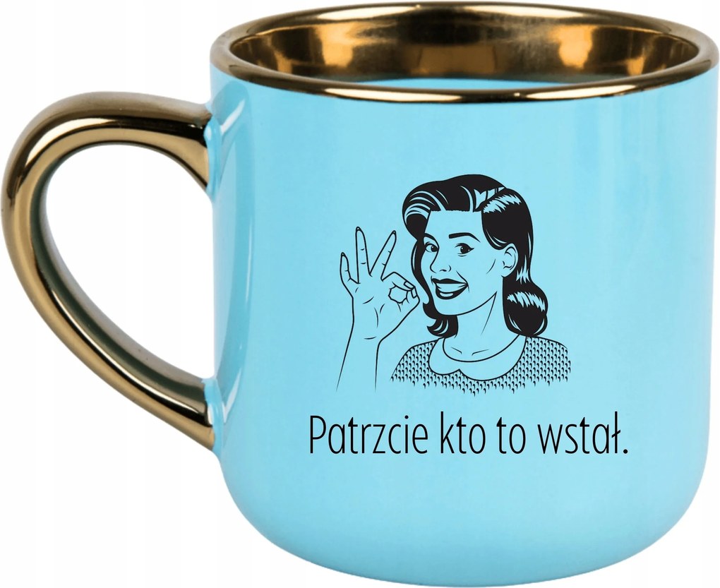 Kék Bögre 400ml Ajándék Vicces Anyák Napja Nézzétek, Ki Kelt Fel!