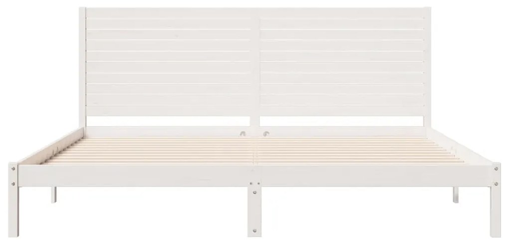 vidaXL fehér tömör fa extra hosszú ágykeret matrac nélkül 180 x 210 cm