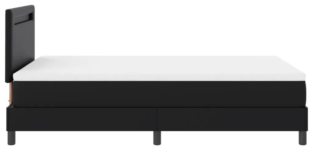 Boxspring ágy fekete színben, 120x200 cm-es matraccal