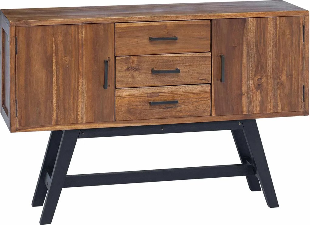 vidaXL TV állvány fiókkal Természetes 110 x 30 x 75 cm Tömör Teakfa
