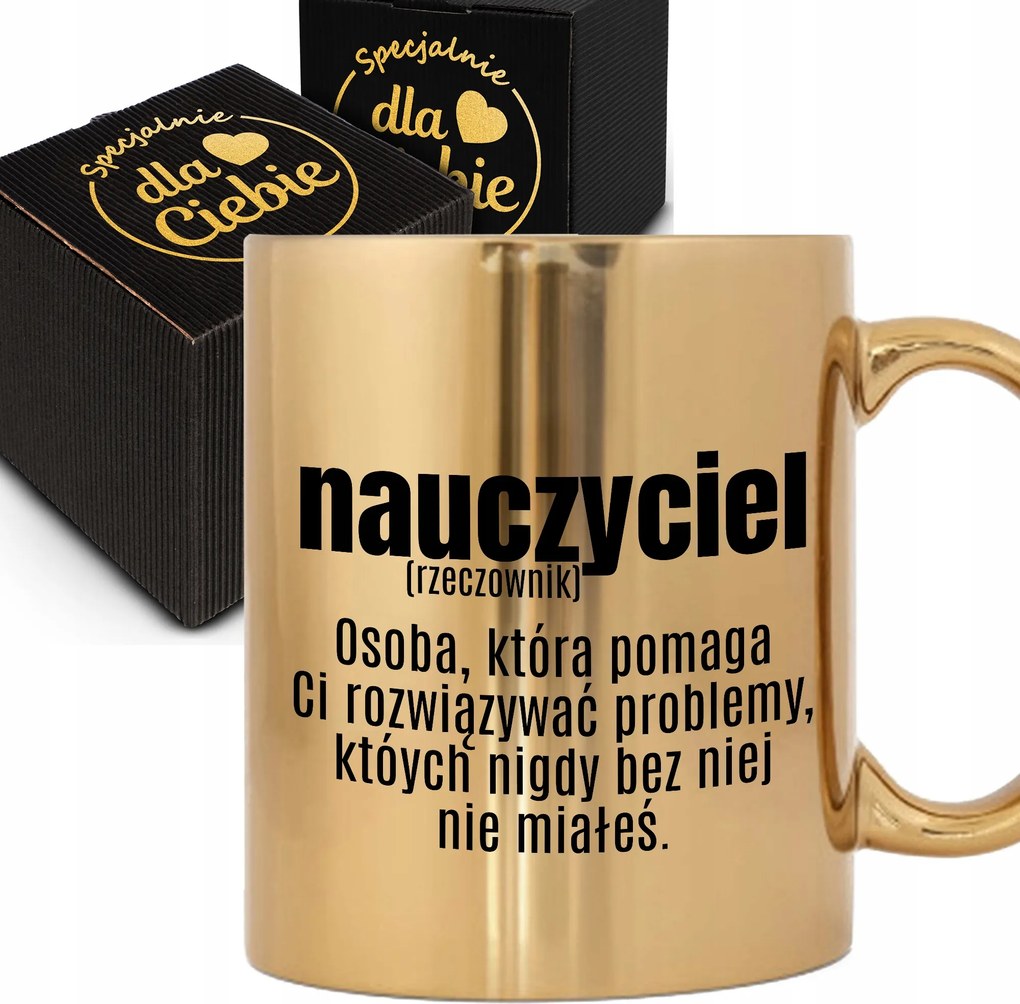 Arany Bögre Ajándékdoboz Tanár (főnév) Pedagógusnak