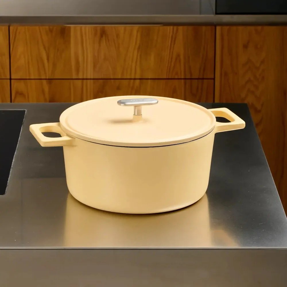 Indukciós tűzhelyhez alkalmas öntöttvas lábas fedővel 5,5 l Mattia 3.0 – FABINI