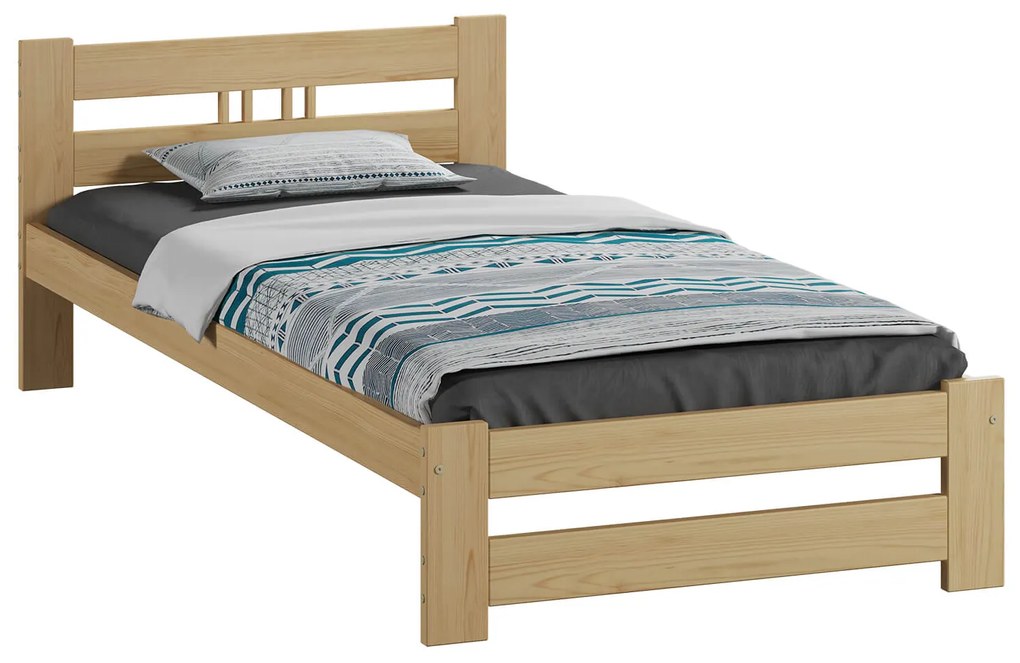 Fa ágy 90x200 LUX VitBed lakkozás nélkül + matrac 90x200 Spica