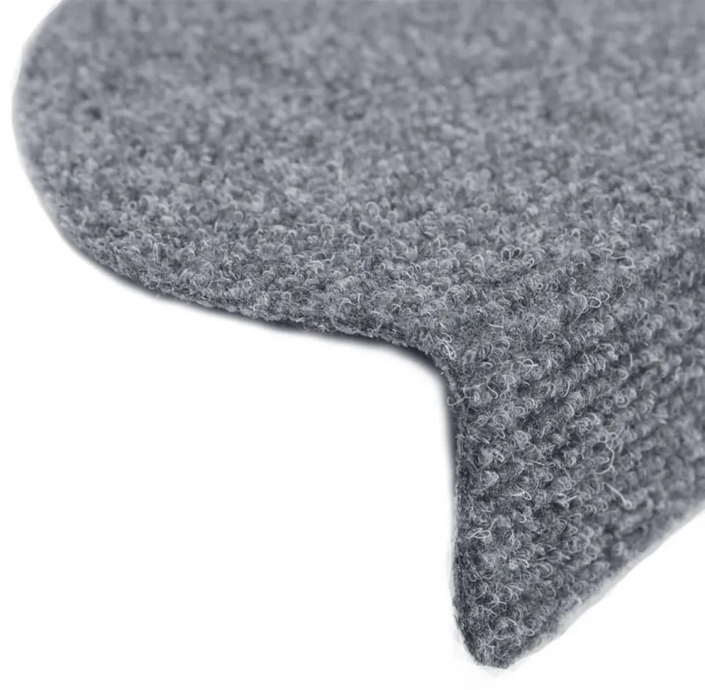 15 db öntapadós lépcsőszőnyeg 65 x 21 x 4 cm világosszürke félkör alakú nagy