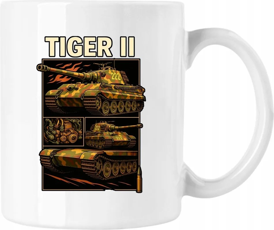 Bögre Tiger II Wehrmacht WW2 Fehér 330ml