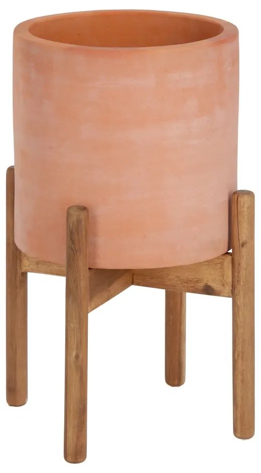 Dalva terrakotta virágcserép fa állványon, ⌀ 30 cm - Kave Home