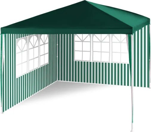 GARTHEN Kerti sátor zöld 3 x 3 m + 2 oldalfal