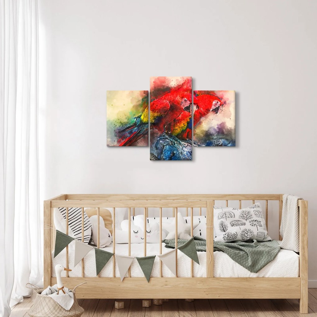 Vörös ara papagájok képe (90x60 cm)