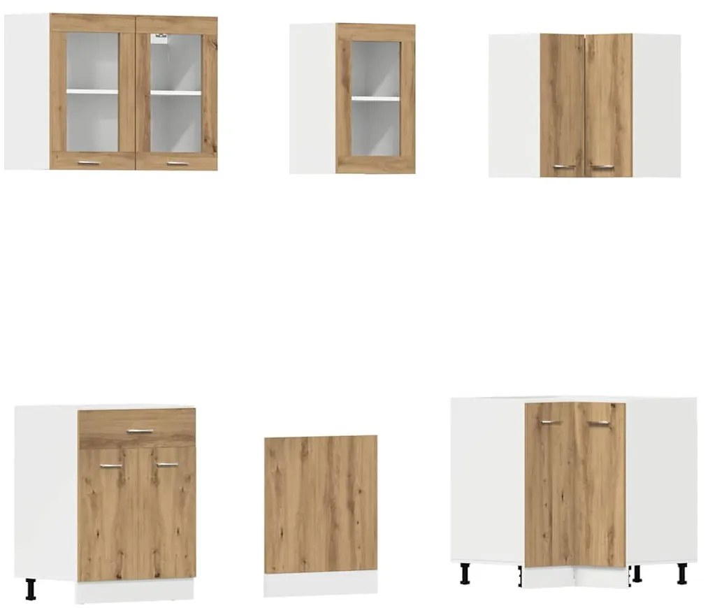 Lyon 11 darabos konyhaszekrény készlet Kézműves tölgy műszaki fa