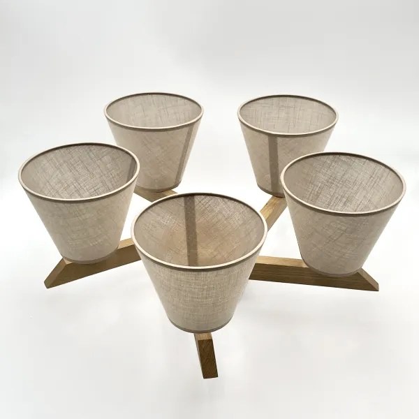 Brilagi - LED  Felületre szerelhető csillár  ANTHONY 5xE14/40W/230V tölgy/bézs