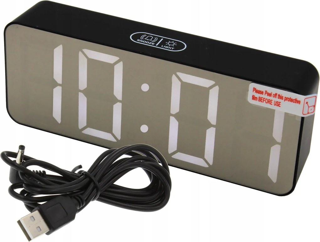 Óra Ébresztőóra Digitális Mirror Led 12/24H Hőmérő