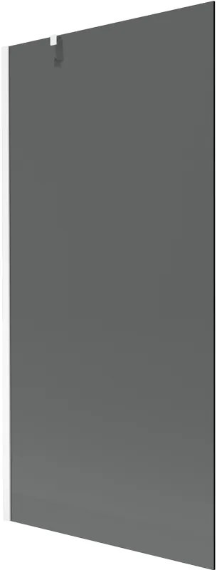 Mexen Next, kádparaván 1 szárny 90 x 150 cm, fix szárny, 6 mm szürke üveg, fehér profil, 895-090-000-00-40-20