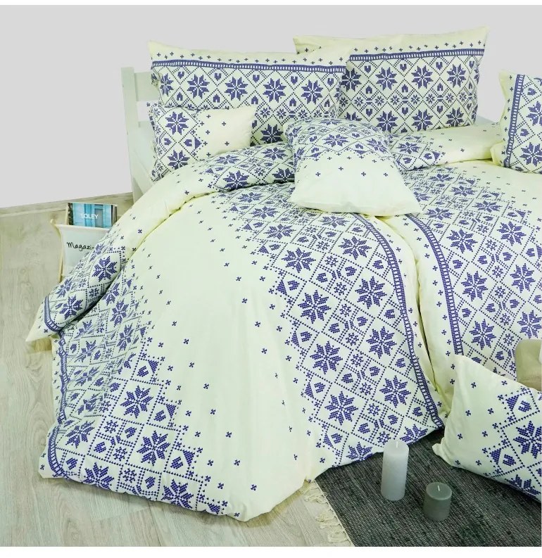 EMI Etno kék ágyneműhuzat, A standard egyszemélyes ágy szett tartalma: 1x 140x200 + 1x 70x90