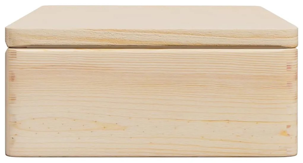 Fa doboz fedővel 40x30x13 cm tömör fa fenyő