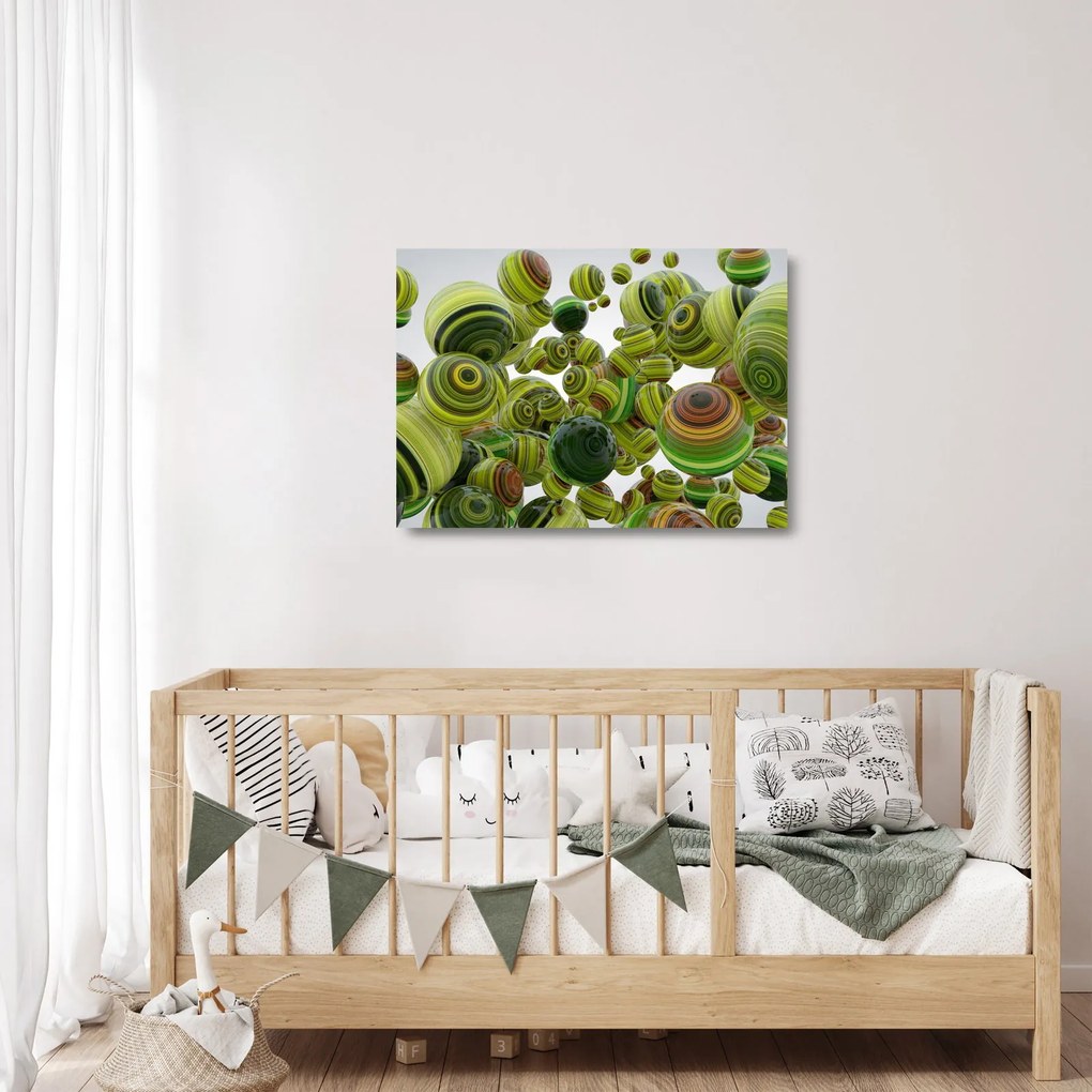 Csíkos gömbök képe (üvegen) (70x50 cm)