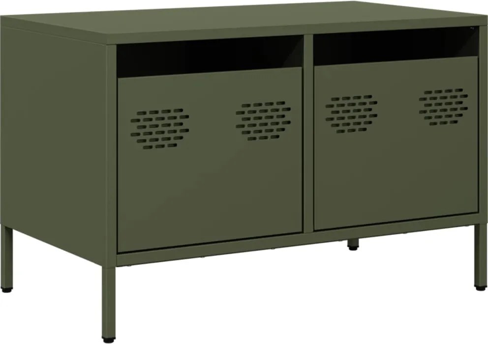 vidaXL olívazöld hidegen hengerelt acél TV-szekrény 68 x 39 x 43,5 cm
