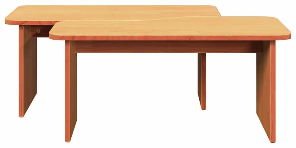 Dohányzóasztal 2 pcs Viaszbarna 100 x 69 x 35.5 cm