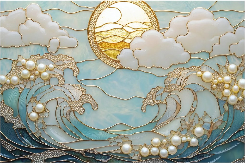 Kép - 3D gyöngyök az óceánban (90x60 cm)