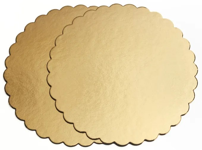 Prémium tortaalátét, hullámos, arany, 3mm, 20cm - doboz