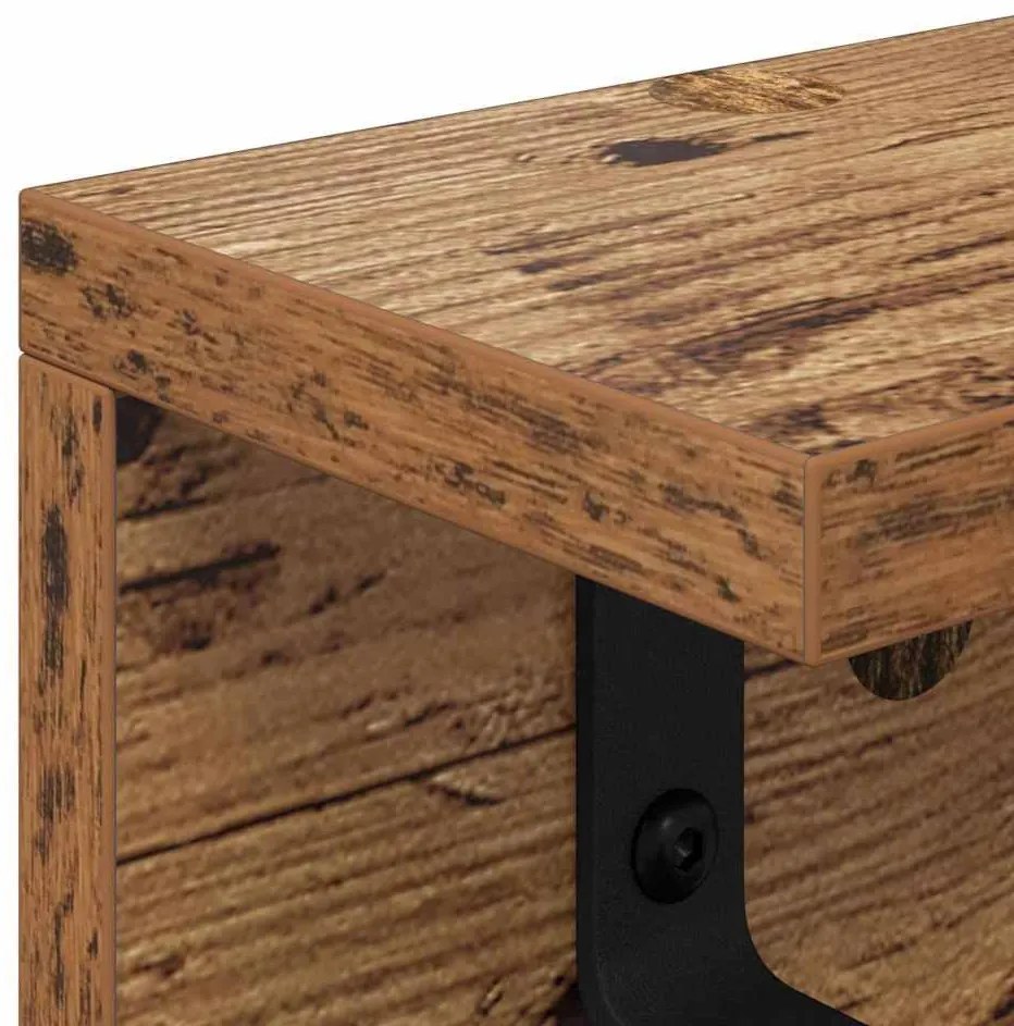 Fali Kabáthorog polcokkal Régi fa 60 x 10.5 x 10.5 cm Faanyag