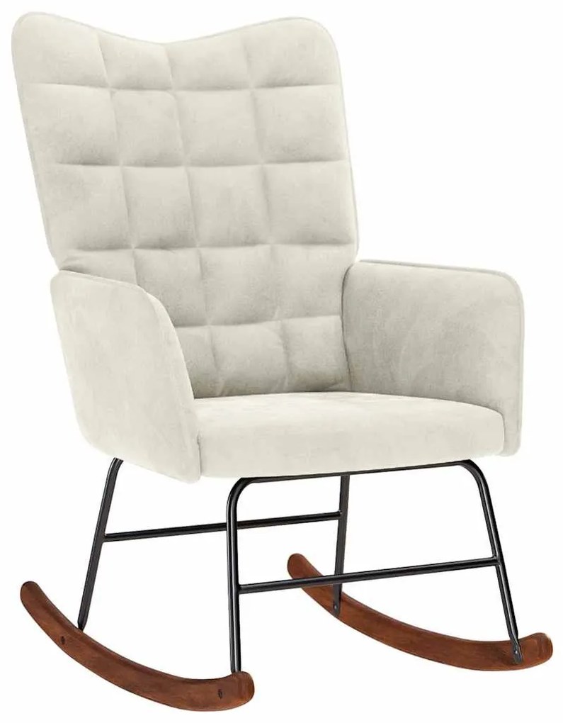 krémszínű bársony hintaszék ülőkével