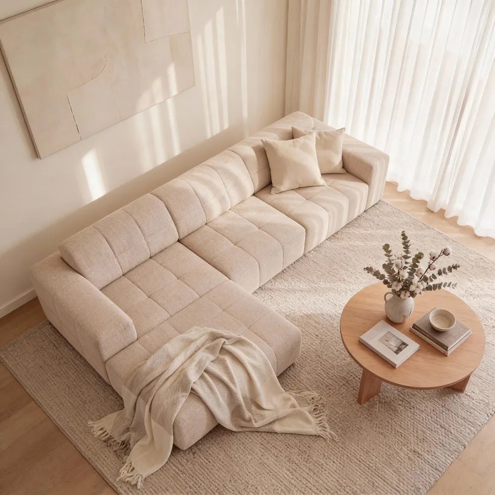 Bézs sarokkanapé (bal oldali) Chicago – Cosmopolitan Design