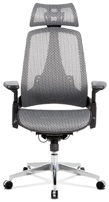 Kancelářská židle, šedá MESH síťovina, lankový mech., kovový kříž