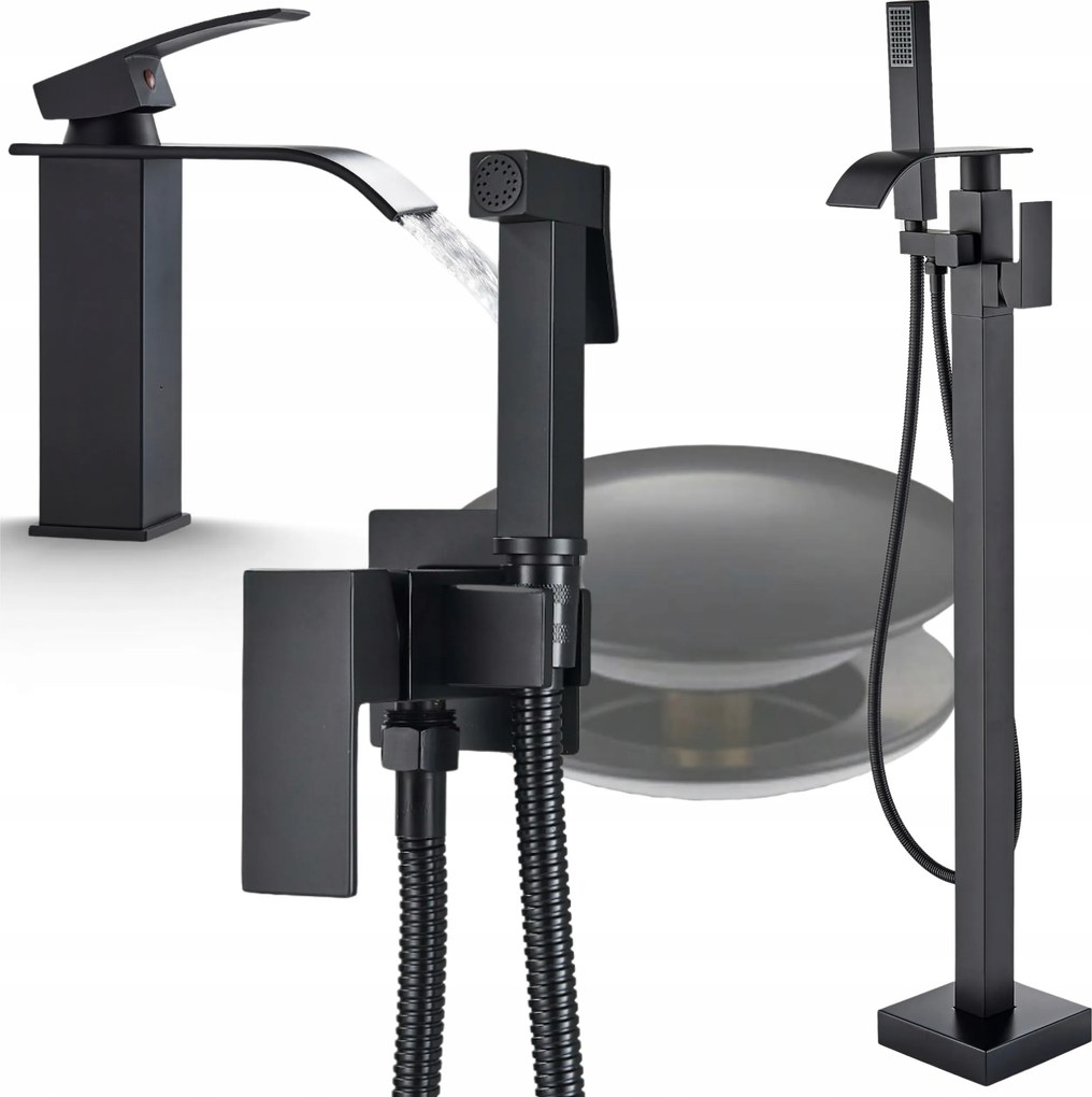 Fürdőszobai csaptelepek Sorozat Fürdőszoba szett Fekete Fürdőszobai csaptelep Ari