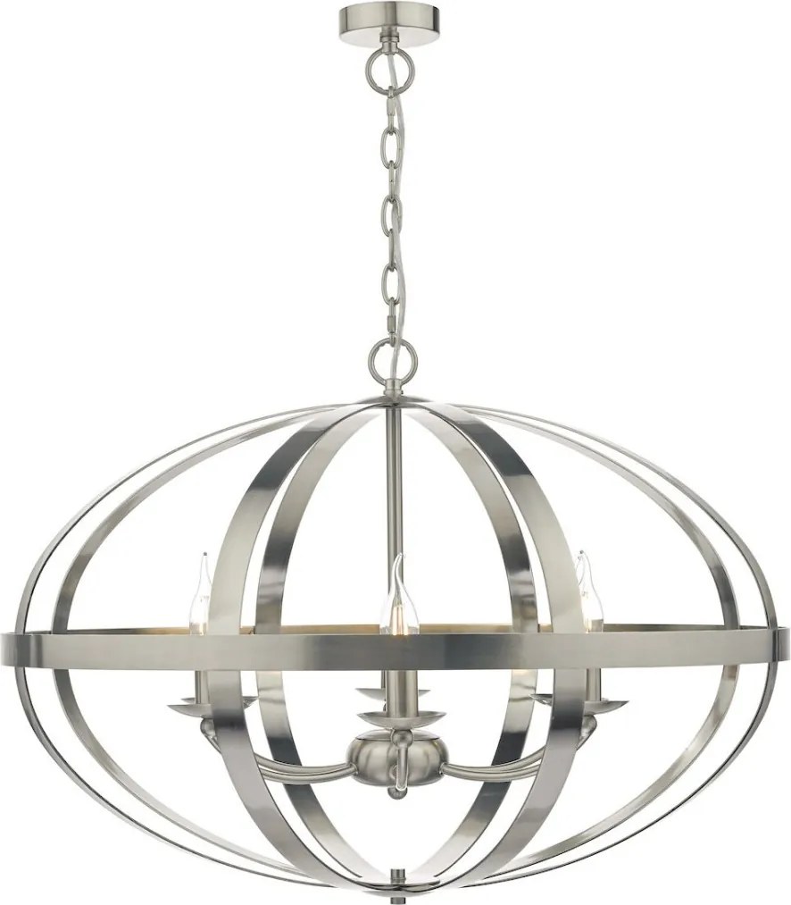 DAR LIGHTING SYM0646 SYMBOL Klasszikus Függesztett Lámpa Szatén Króm E14 IP20