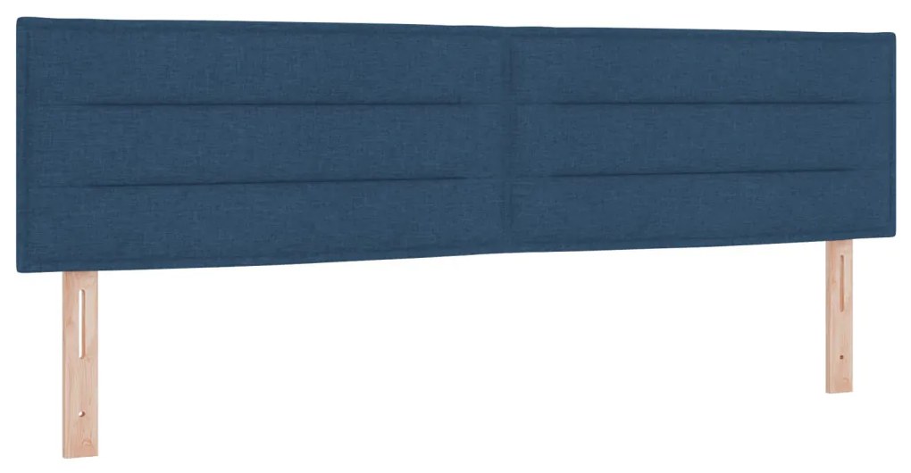 Box Spring Ágy Matraccal és LED Kék 180x200 cm Szövet