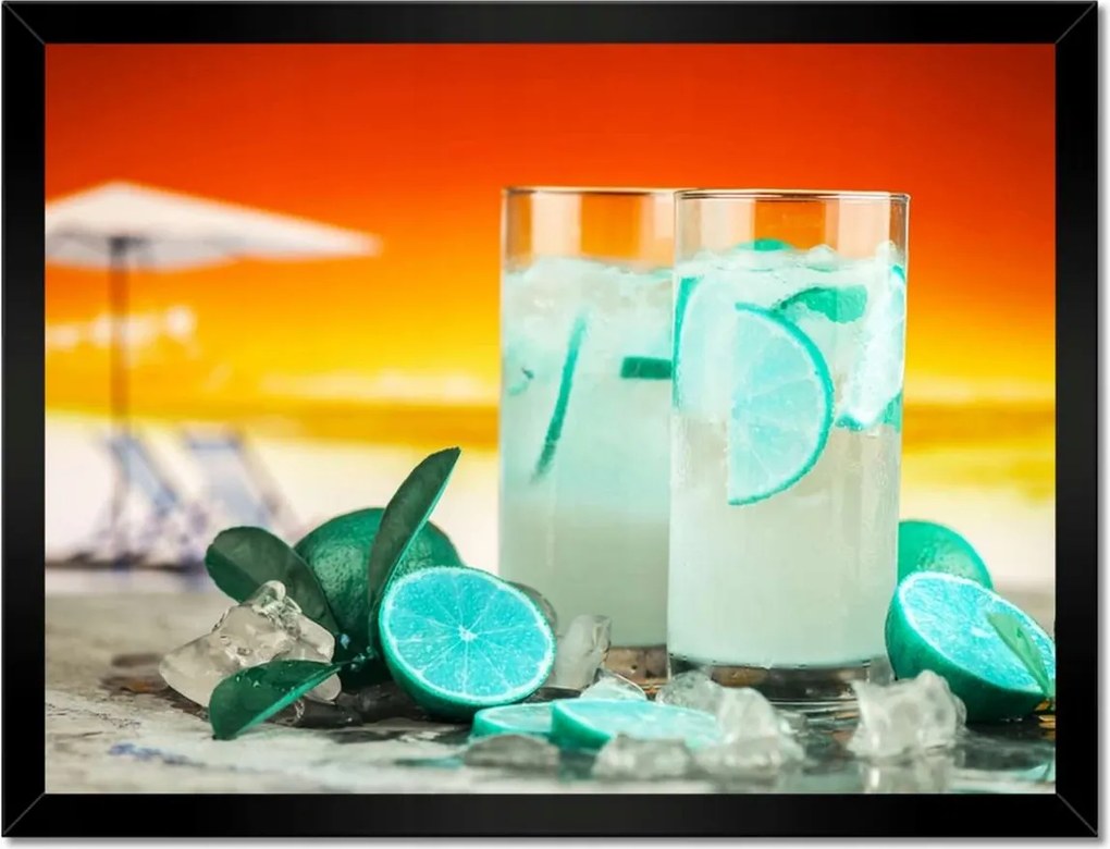Poszterek keretben 40x30 Ital vodkával a tengerparton
