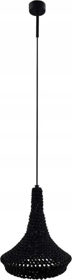 Horgolt fekete függőlámpa handmade boho Mahaka 5172 Antigo